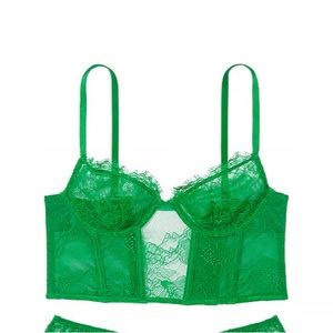 VICTORIA'S SECRET Lace Corset Top in green